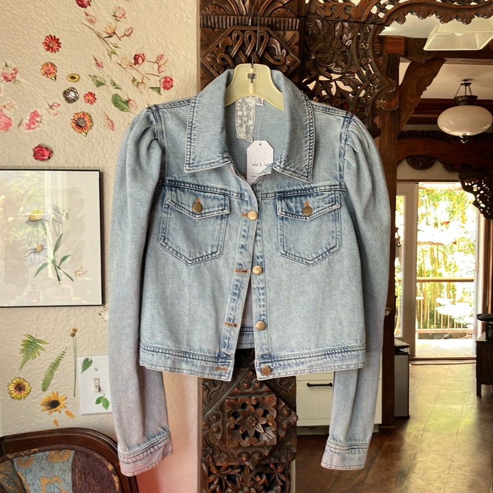 Sadie & Sage Light Blue Jean Jacket NWT